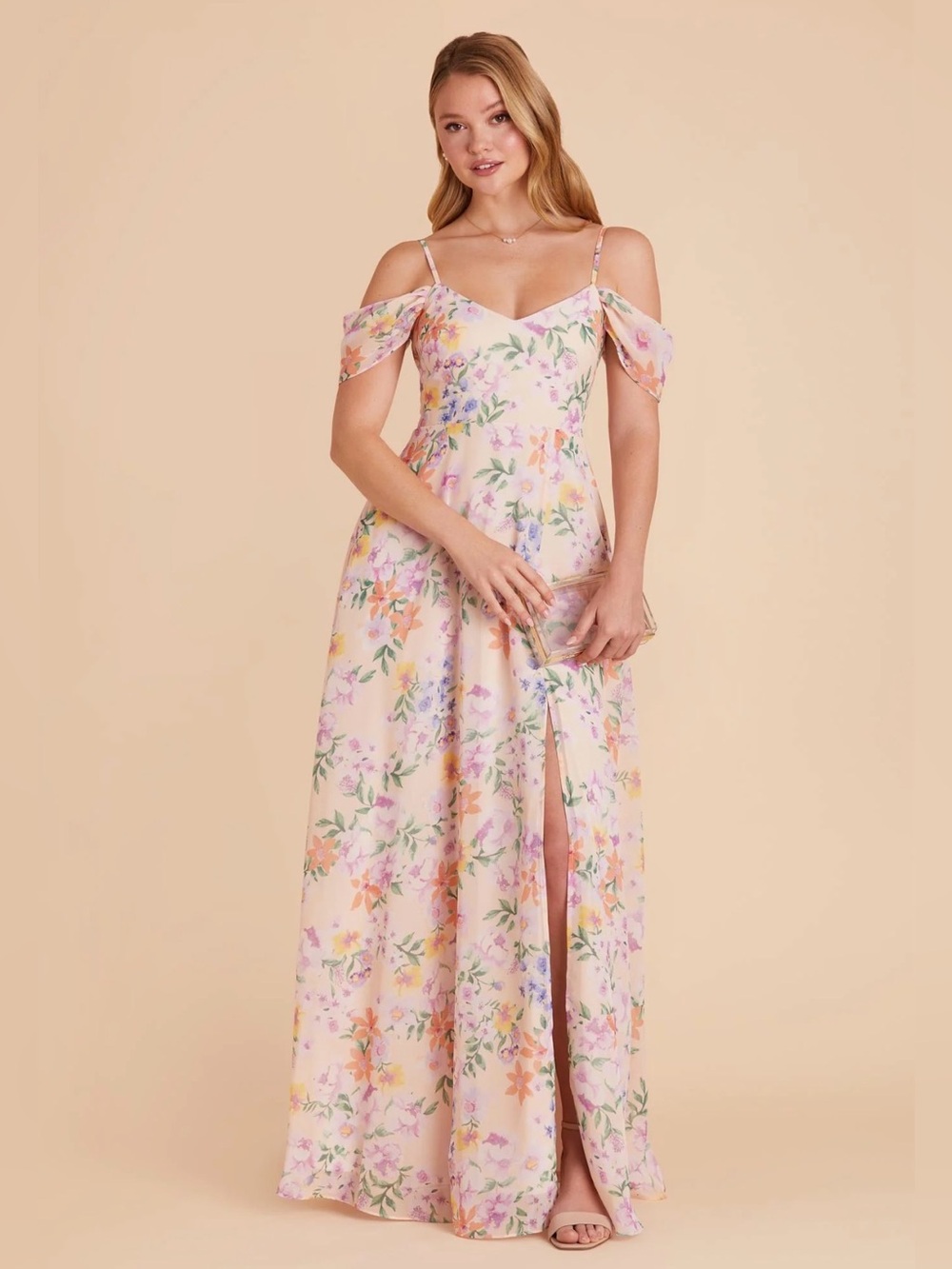 Birdy Gray Devin Dress Chiffon Botanical Blooms M